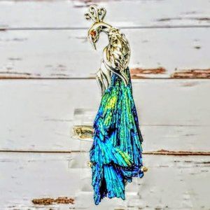Rainbow Kyanite Peacock Ring